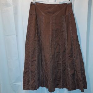 J jill cotton a line flowy embroidered midi skirt